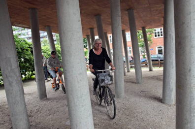 Community centre adaptive reuse by Dorte Mandrup visited on beCopenhagen architecture bike tour
